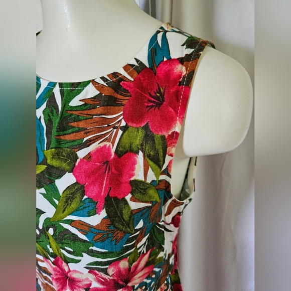 Anthropologie Everly Linen Blend Tropical Dress - Picture 2 of 10